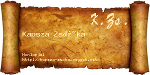 Kapsza Zsóka névjegykártya